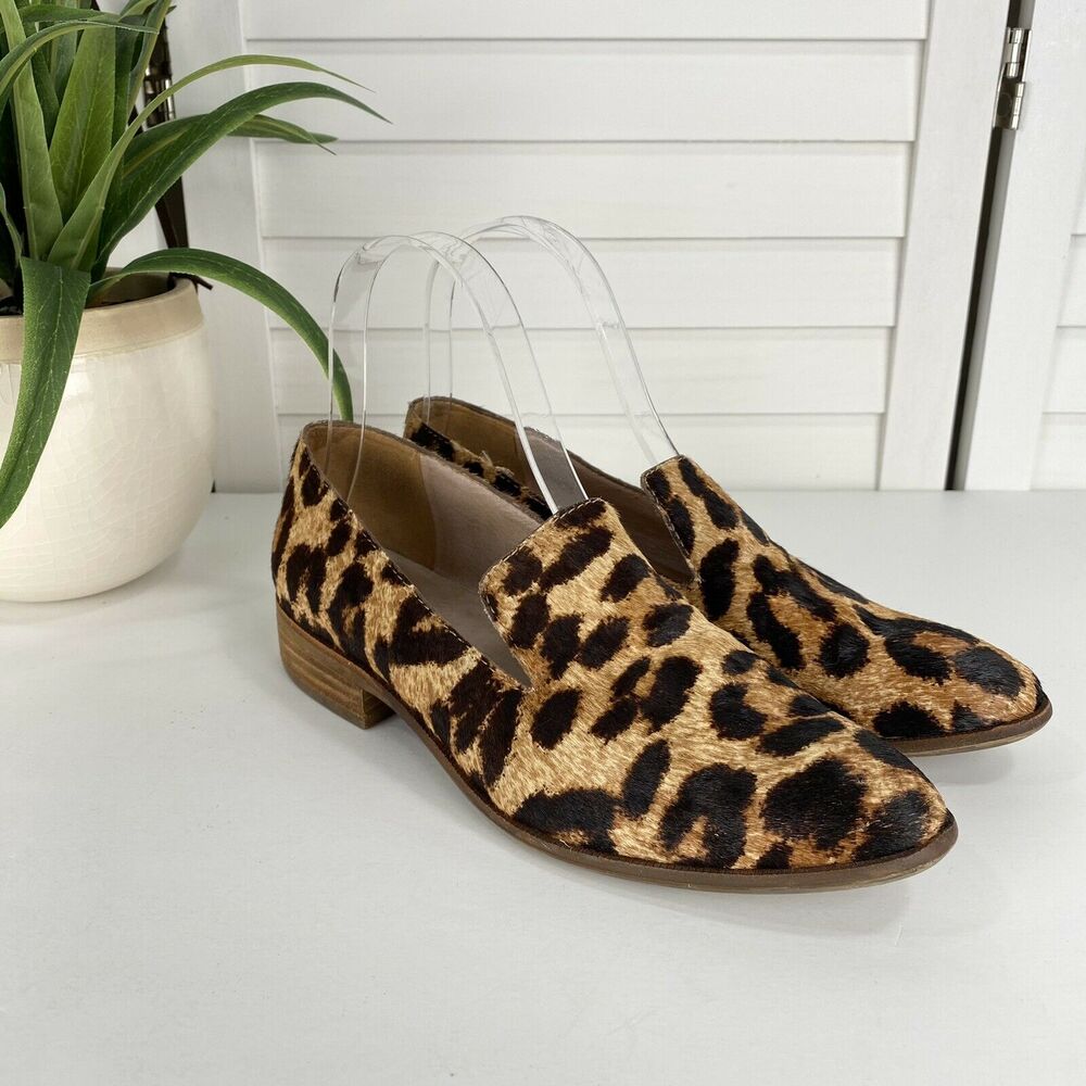 Madewell The Orson Loafer‎ in Leopard Print Calf Hair Slip On Shoes Size 6.5 - Picture 2 of 9
